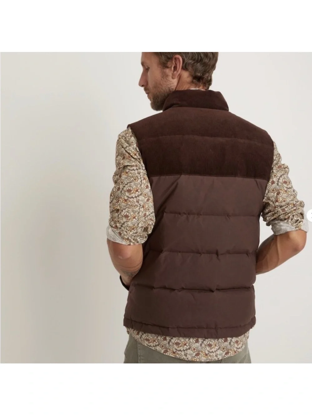 Marine Layer Pantoll Corduroy Vest size S brown puffer down